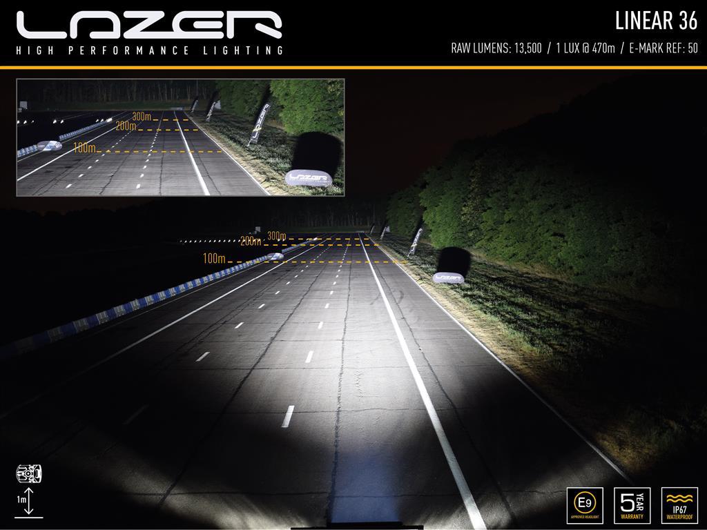 Lazer Lamps Linear-36 mit Doppelter E-Kennzeichen